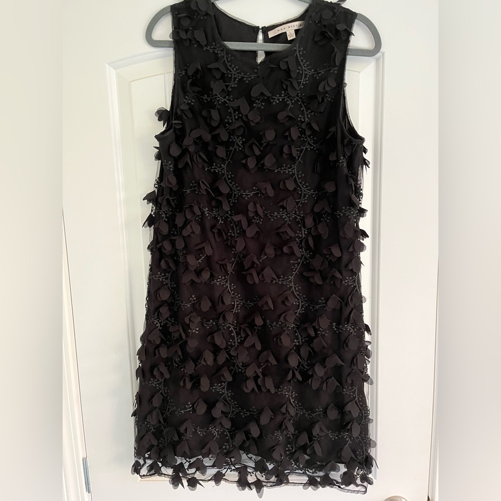 Max Studio Black Textured Mini Dress